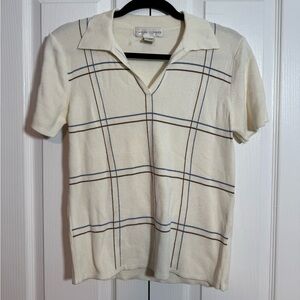Casual Corner short sleeve polo work shirt size large